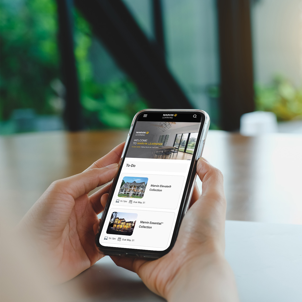 zoomed in view of phone on marvin elearning