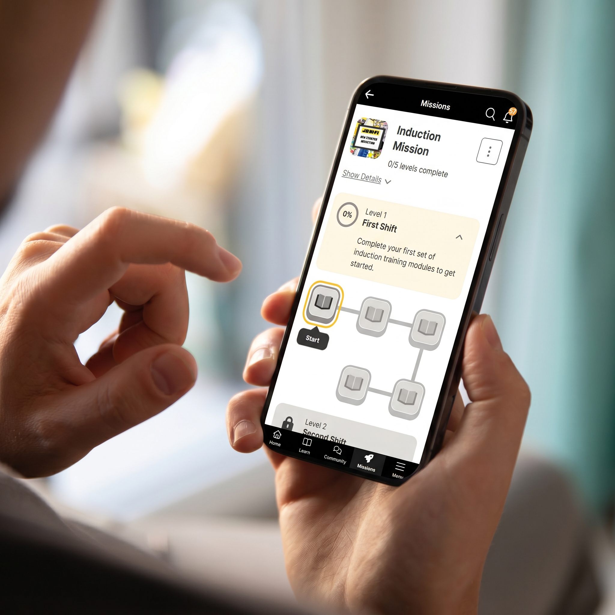 zoomed in view of phone on marvin elearning
