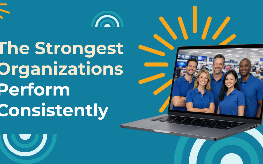 laptop with retail associates on the screen